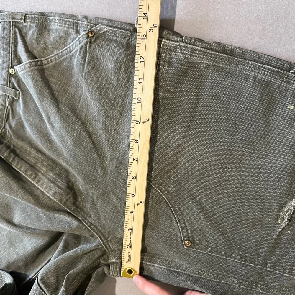 Carhartt B01 Double Knee Pants Mens 34x32 Moss Green Good Distressed USA Made